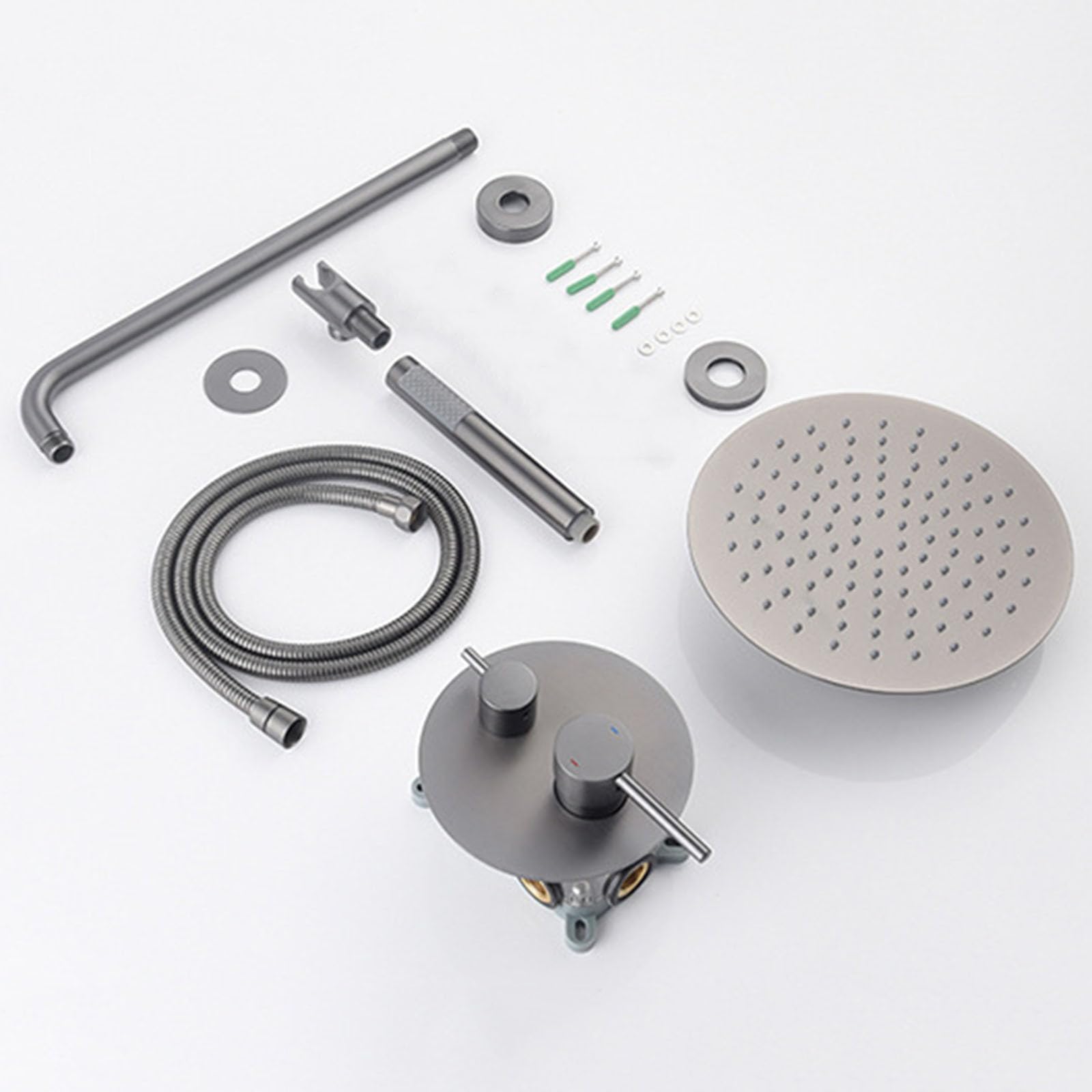Conjunto de Ducha Empotrado con Rociador Ducha Efecto Lluvia Acero Inoxidable 25 cm Cromado