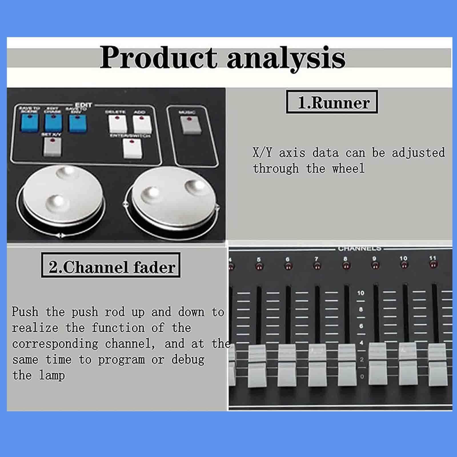 Console DMX 512, Contrôleur DMX, contrôleur d'éclairage DJ/Disco, mélangeurs de lumière Professionnels pour éclairage de scène, Panneau de Commande pour fête, KTV, Bar
