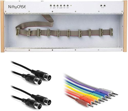 Cre8audio Eurorack - Estuche modular para sintetizador (NiftyCASE) con 2 cables MIDI Kellopy de 6 pies y 8 juegos de cables de conexión