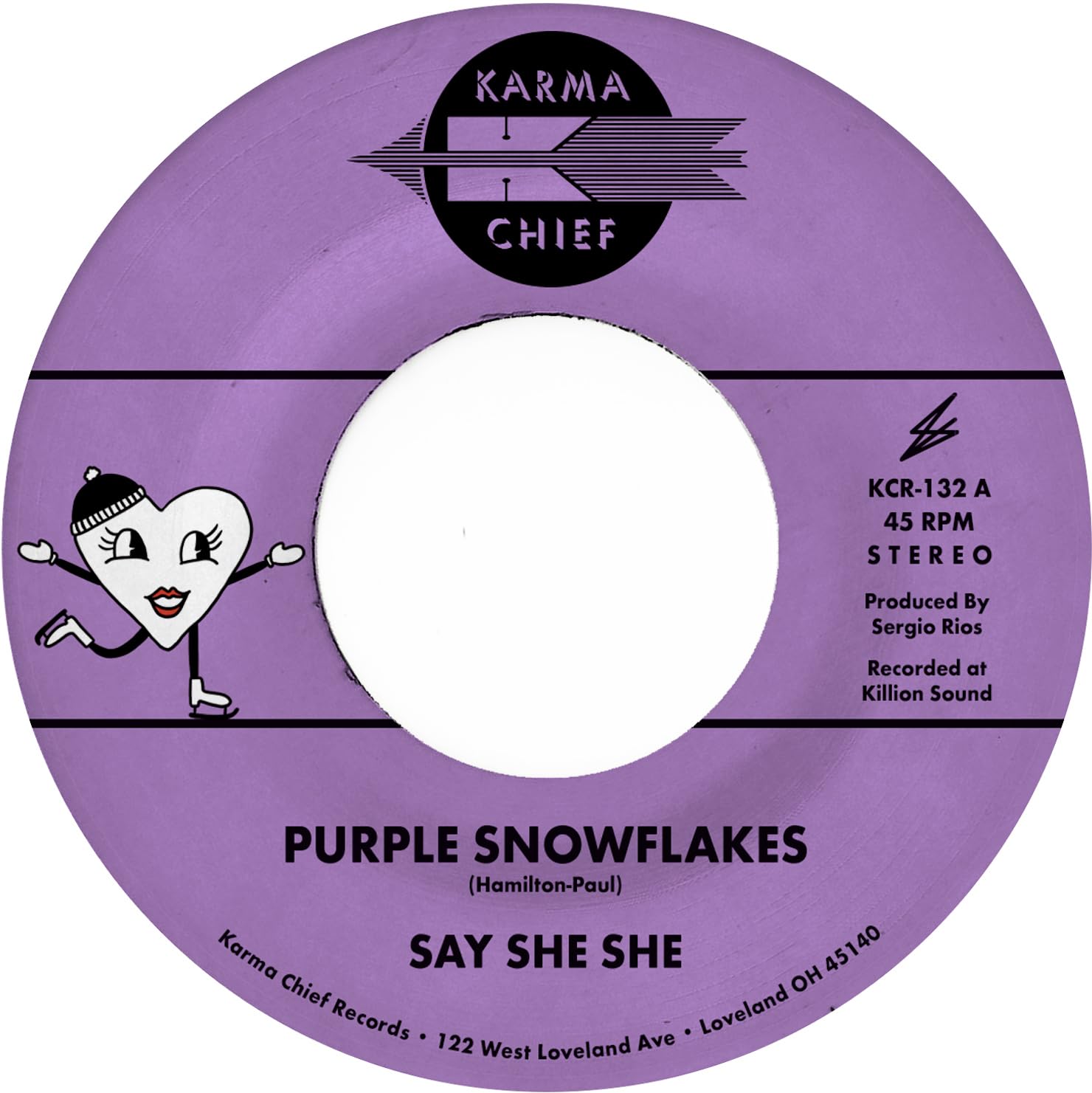 SAY SHE SHE 7 "" Purple Snowflakes / This Wintertime PURPLE VINYL Single 2024 NEW