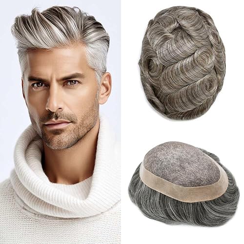 Miniatura 17 de Mens Toupee Hair Piece For Men Fine Mono Men Hair System Toupee For Men Hair Piece Real Human Hair System For Men Protesis Capilar Para Hombre 6x9