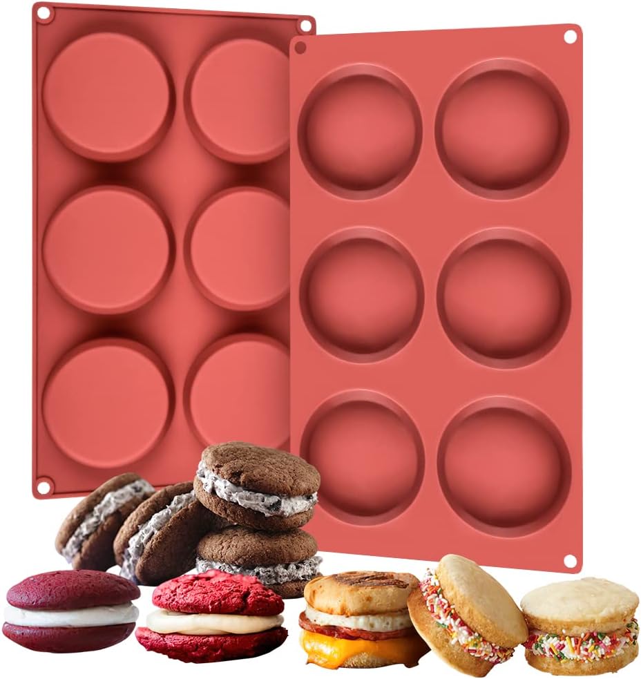 CAKETIME Silicone Muffin Top Pans Whoopie Pie Pan 3