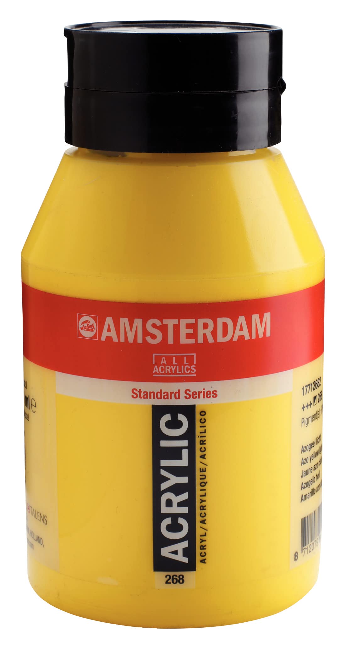 Amsterdam Standard Series Acrylic Paint Azo Yellow Light 268, 1000 ml Tube, Semi-Opaque, Excellent Lightfastness, Medium Viscosity, Satin Finish, 100% Acrylic Resin, Versatile for Artists