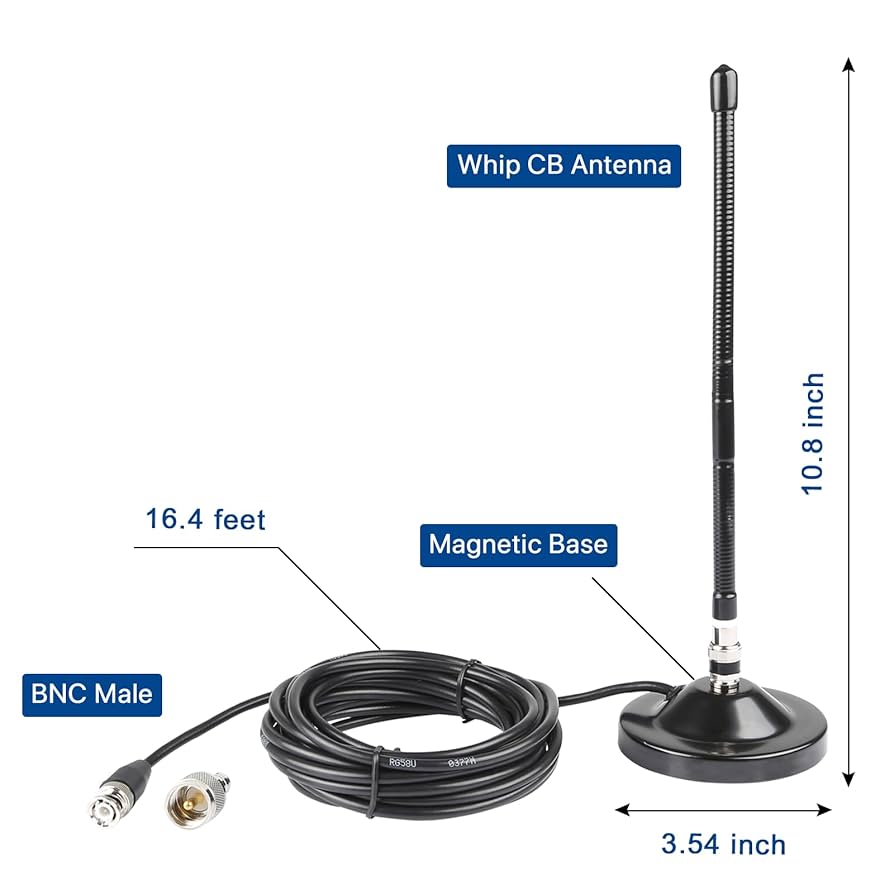 Amazon.com: CB Antenna Long Range 27MHz Magnetic Base Radio