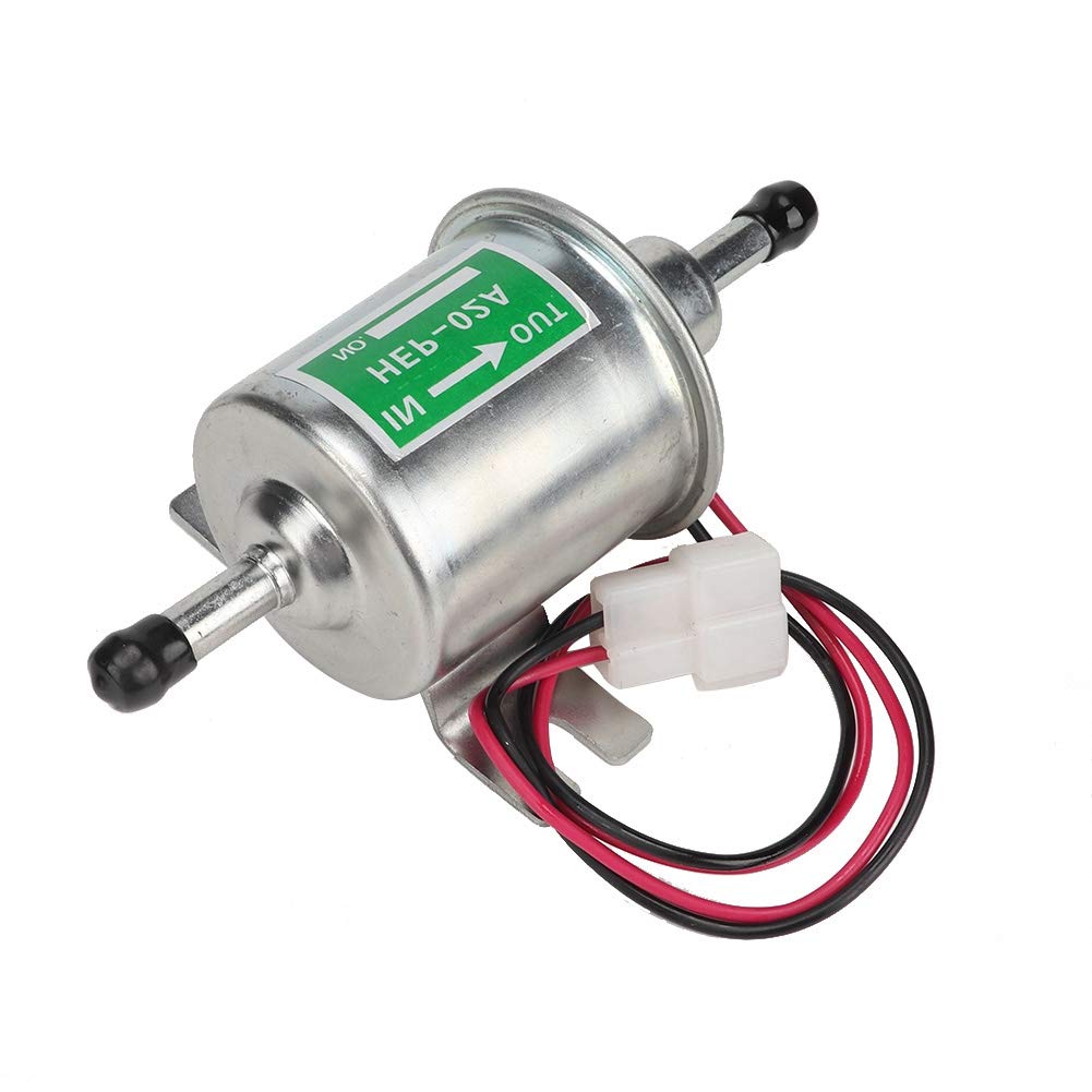 Pompa carburante elettrica, universale 24V Car Boat Pompa carburante elettrica Filtro in linea Benzina Diesel Sostituzione(argento)