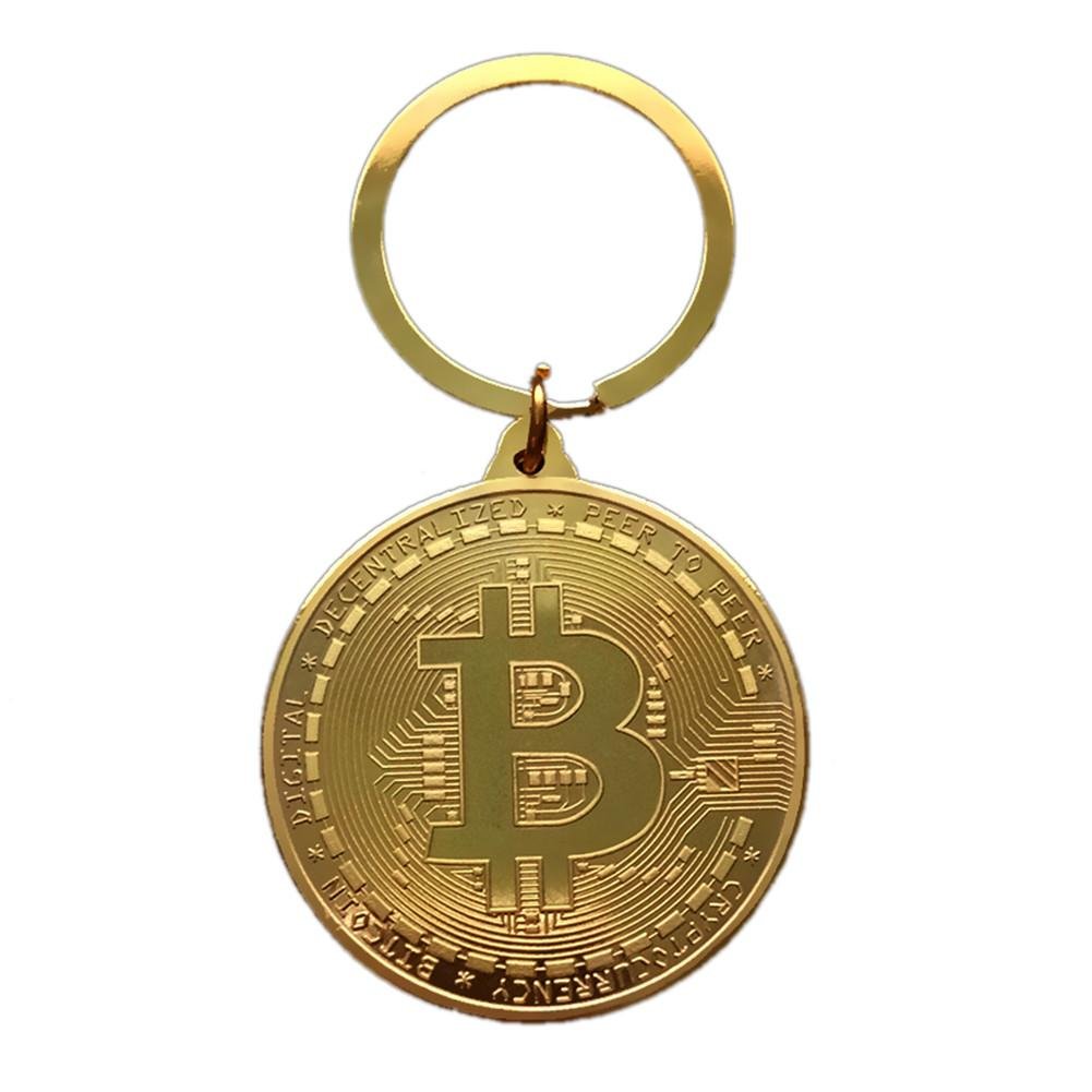 Hangarone Bitcoin Key Chain Gold Plated Bitcoin Coin Key Chain | Desertcart  Seychelles