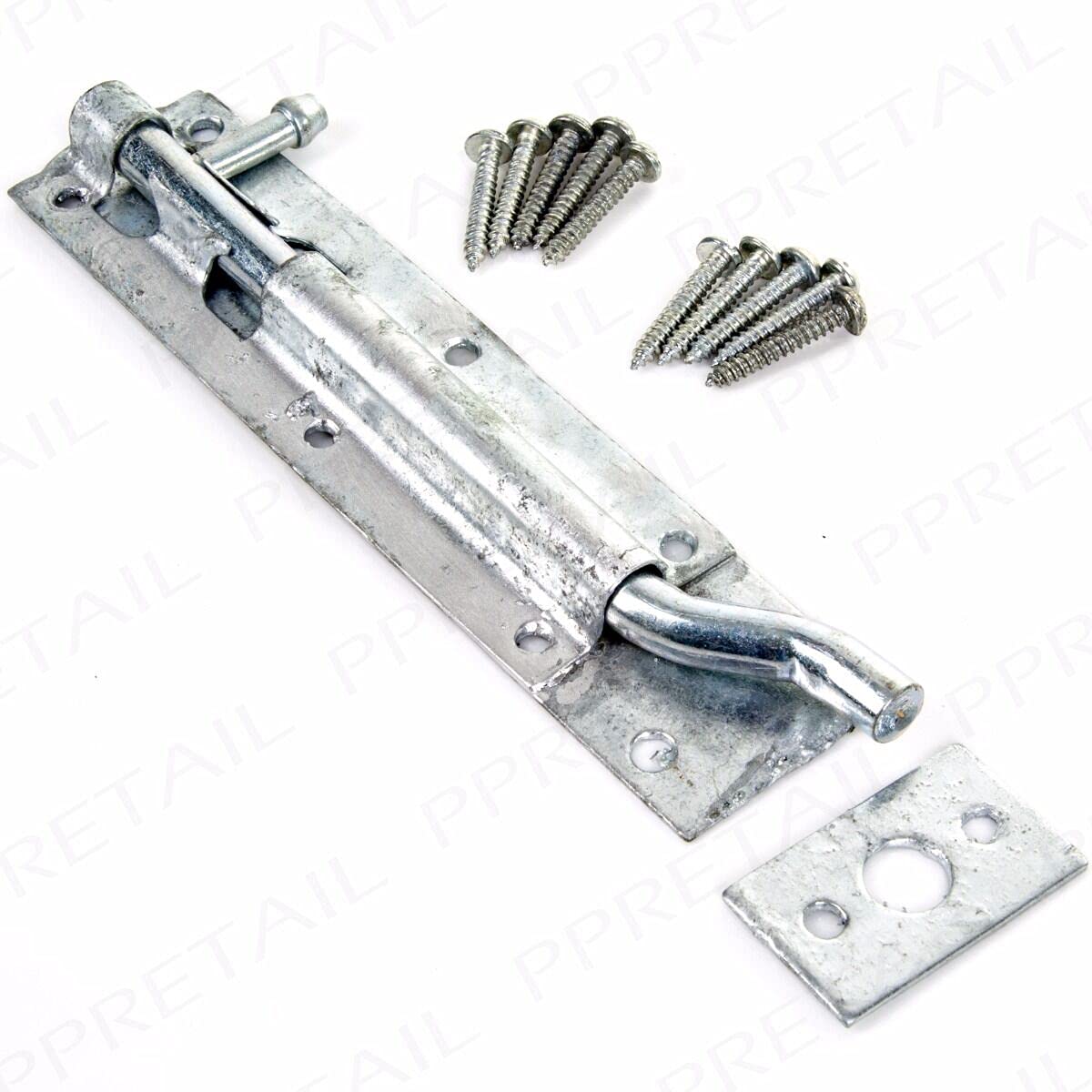 Merriway Silver Bh04259 100Mm (4 Inch) Galvanised Necked Tower Bolt - Grey
