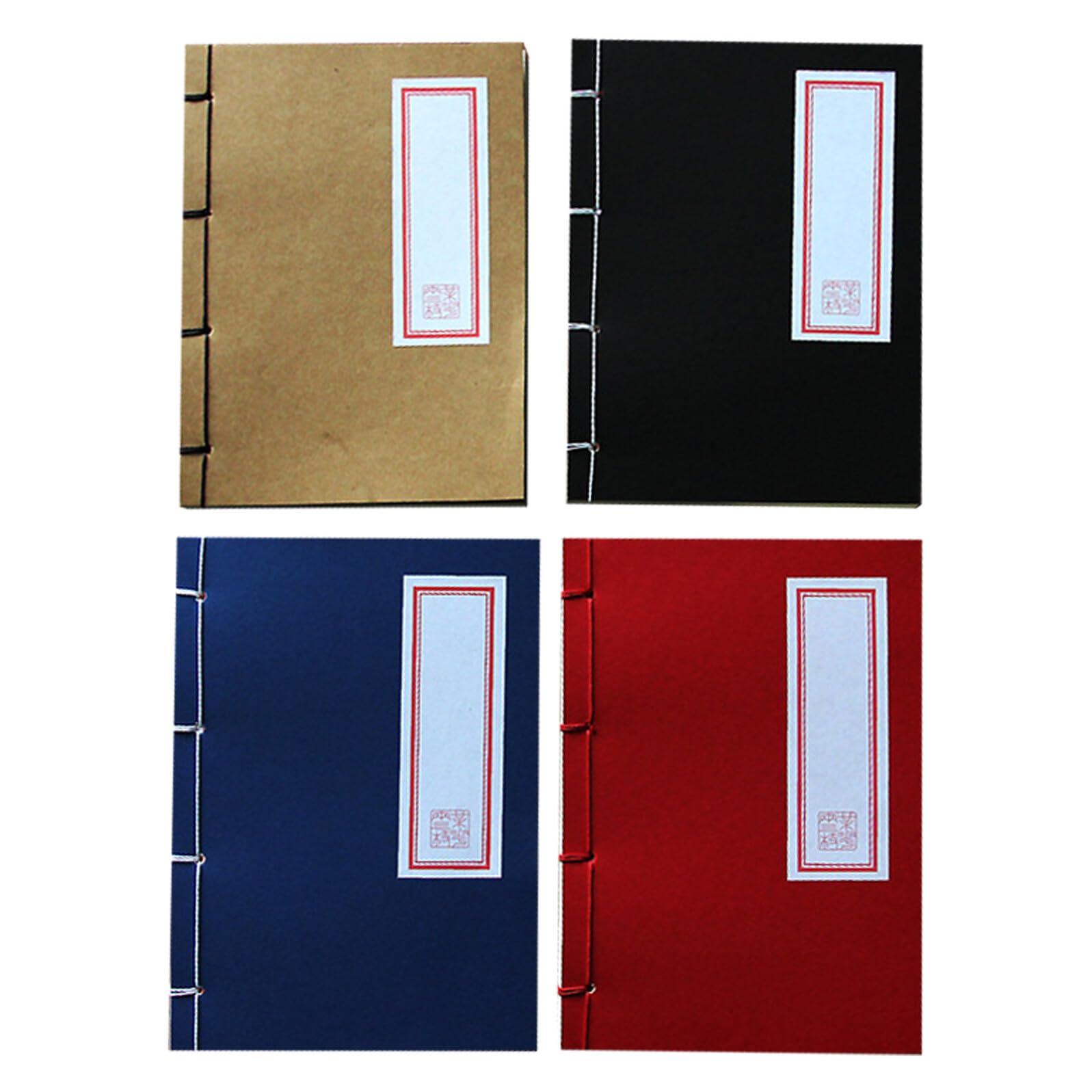 4 Pezzi Quaderni Vuoti Vintage Stile Cinese per Calligrafia e Disegno Diario Cosplay con Copertina Rigida Carta Spessa Antitraccia per Scuola e Ufficio