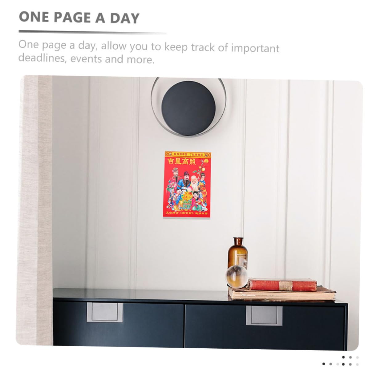 VILLCASE Calendario da Parete Tradizionale Cinese Calendario Lunare da Appendere Realizzato Materiali Cartacei di Buona Qualità e Spessa Design Raffinato per Case Dormitori Uffici