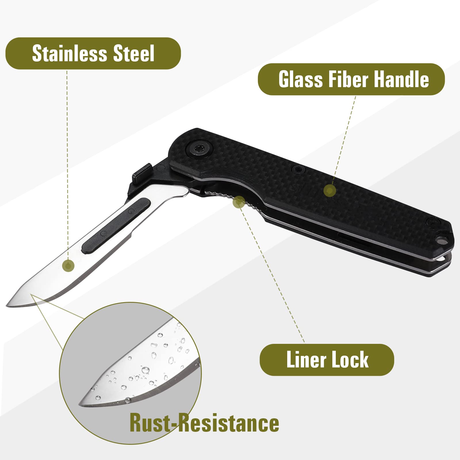 Buy Swiss+Tech 3.5 Inch Replaceable Blade Hunting Knife, Folding