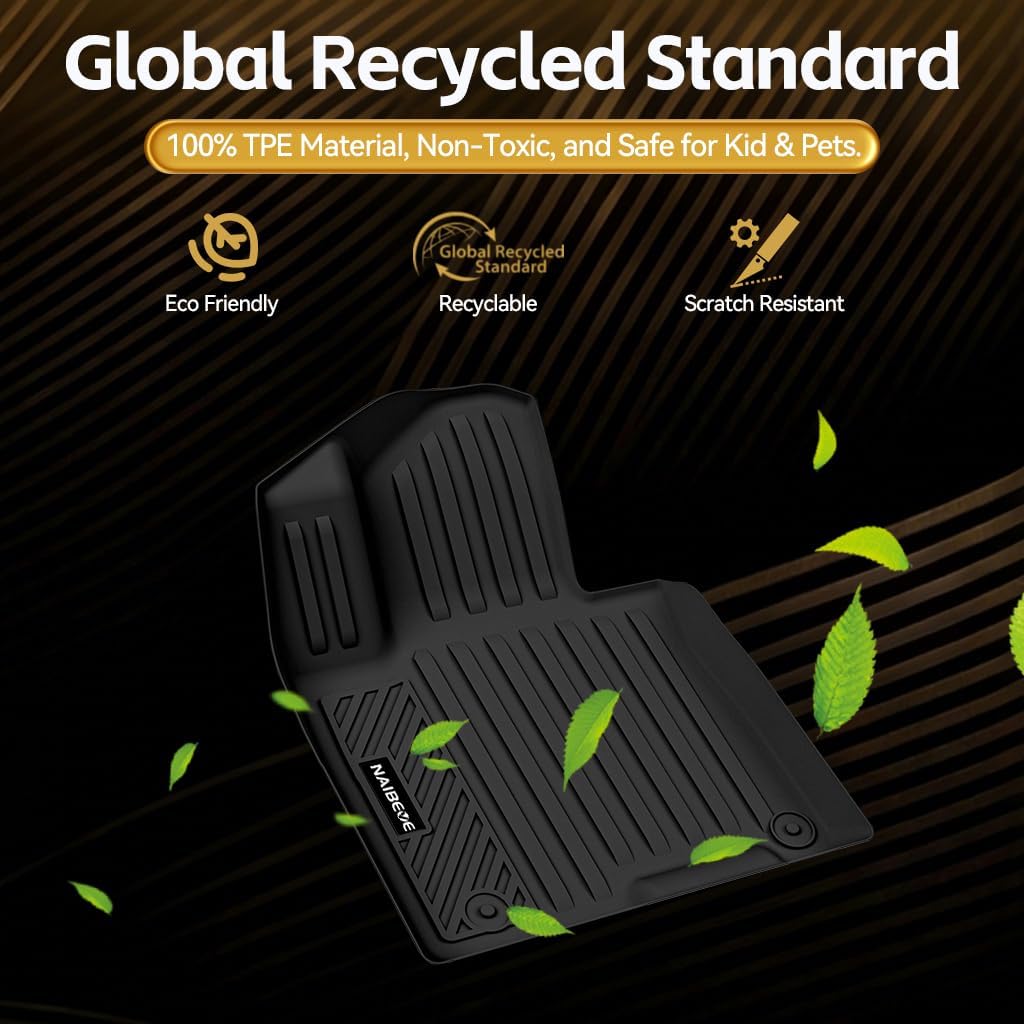 Naibeve Floor Mats for 2009-2017 Volkswagen Tiguan - All Weather Custom Fit for Volkswagen Tiguan Floor Mats Cargo Mat Backrest Mats Waterproof Interior Accessories - Image 6