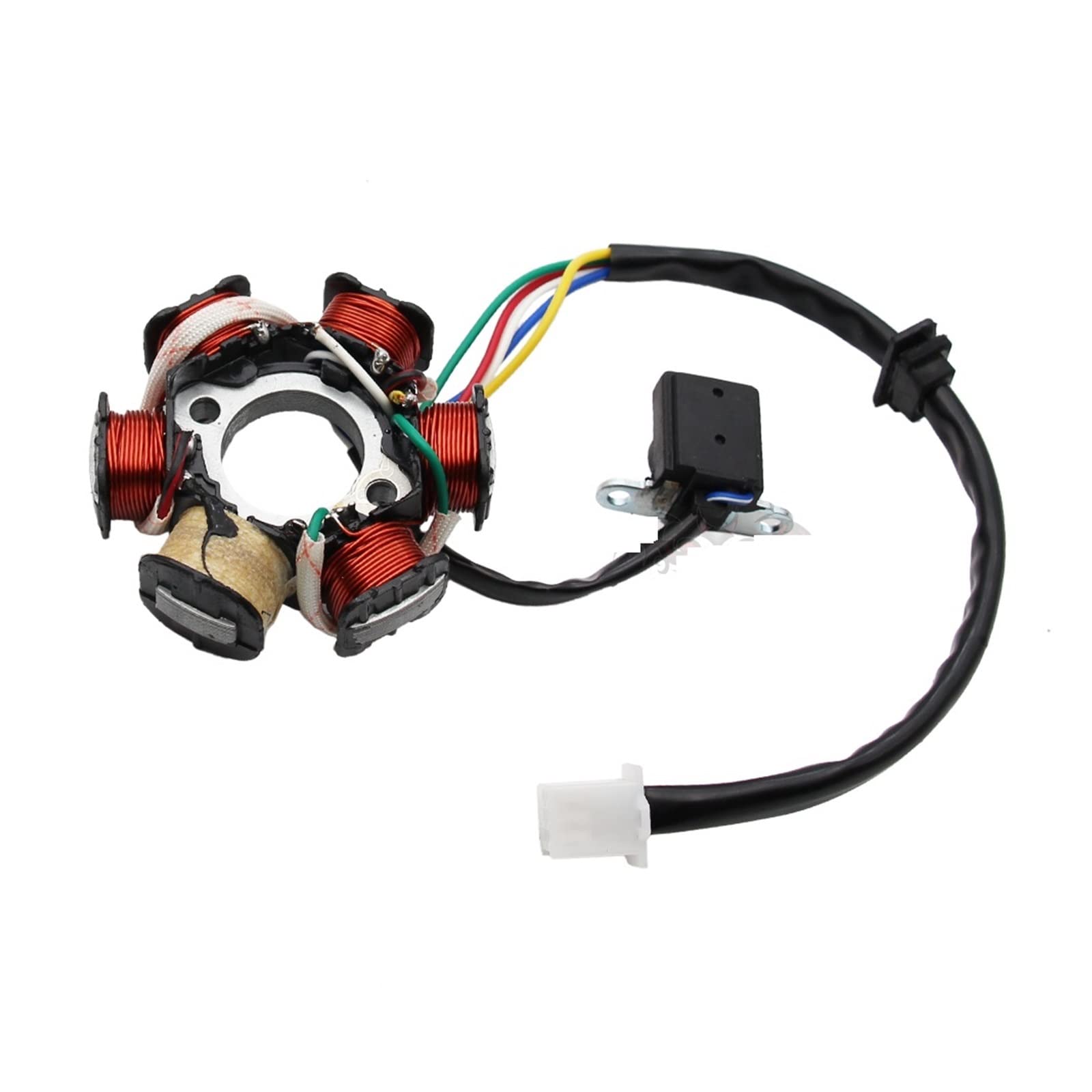 Guostar Magneto Stator For Gy6 50Cc 125Cc 150Cc Pit Quad Dirt Bike Atv Buggy Scooter Moped 6 Pole Magneto Flywheel Stator Motorcycle Voltage Regulator