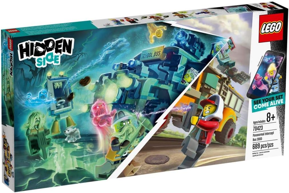 Lego Hidden Side 70423 Paranormal Intercept Bus 3000 Construction Set, AR Games app, Toys for 8 Years Old Boys and Girls, Interactive Augmented Reality Ghost Playset with 5 Minifigures