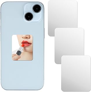 3 PCS Mirror Decal for Phone Mirror Stick on Phone Case Back Rectangle Mirrors Smartphone Charm Acrylic Make up Mirrors Stickers for Cellphone Case Back(Tear Off The Protective Film)