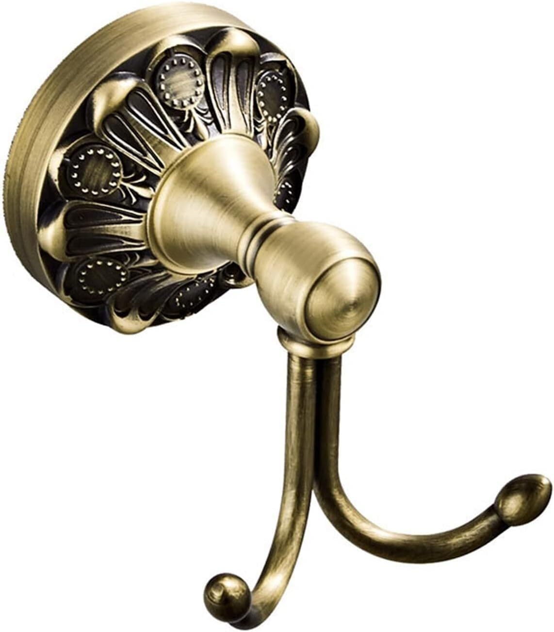 Wall Hanging Hooks， Antique Wall-Mounted Robe Hook, for Bathroom and Closets, Double Hooks