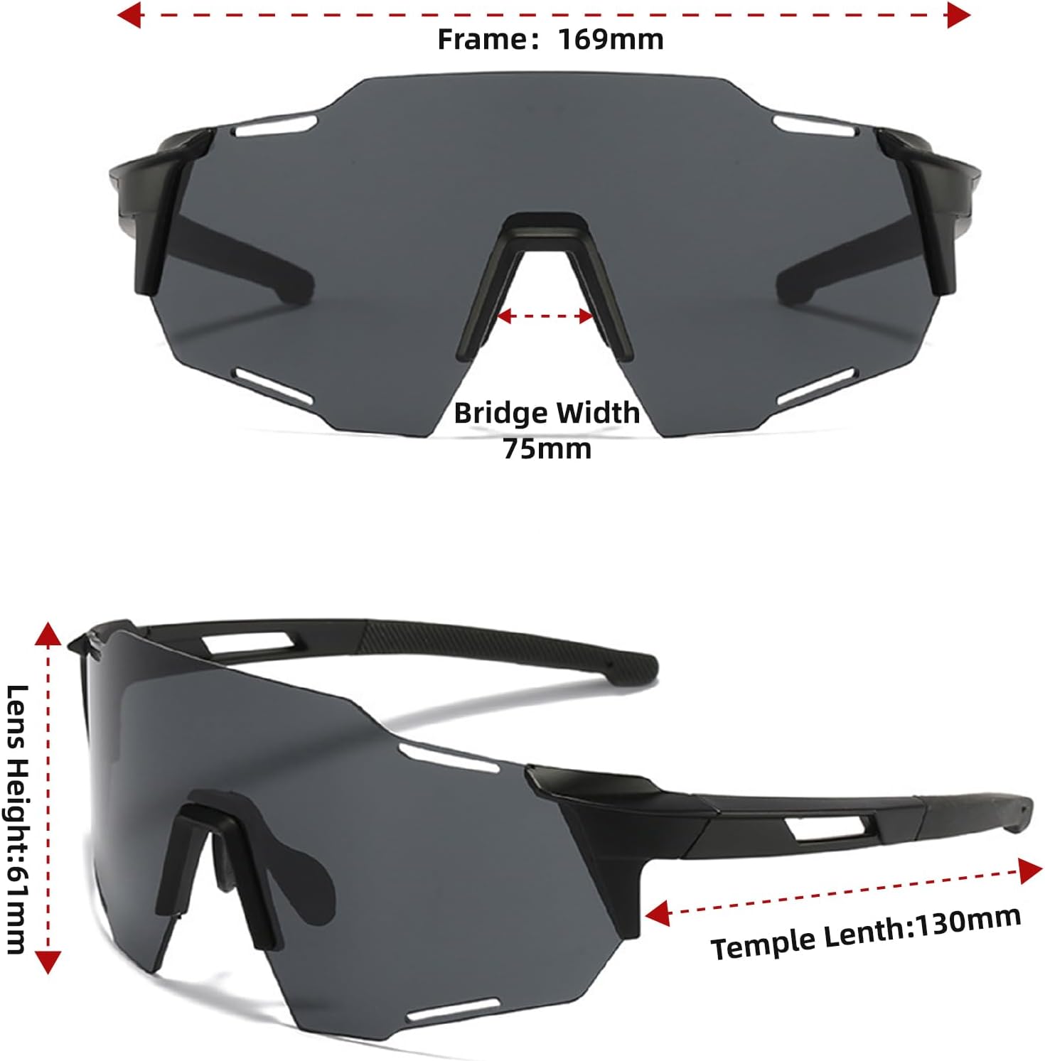 Polarized Sports Sunglasses for Men,Women,Youth (2 Pairs) UV400 Protection for Cycling, Running, Driving,Golf,Baseball, Fishing Sunglasses| Lightweight Shatterproof Lens - Image 6