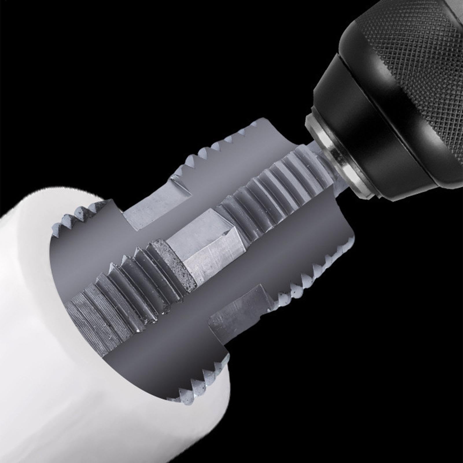 Schneideisen Set Rohrgewinde, PVC Gewindeschneider Innen, Kunststoff-Rohreinfädler-Set Mit 1/2" 3/4" 1" Manuelles Ratschen, Handwerkzeug Für Sanitärinstallationen