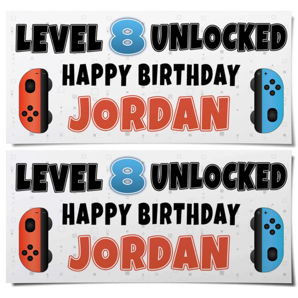 Personalised Nintendo Switch Birthday Banner Party Decoration