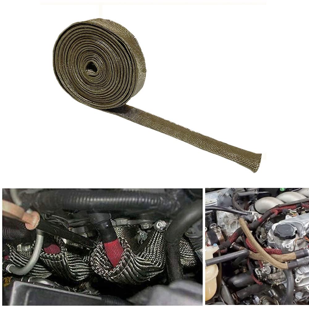 Heat Shield Sleeve 1/2 IDX10' Fuel Line Auto Hose Spark Plug Wire Heat  Protectors Roll 2500 Degree for Caru0026Auto Wire Loom Brake Cable, Spark Plug  Boots - Amazon Canada