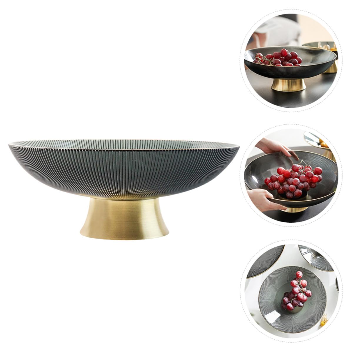 Frutero para Mesa de Vidrio Pie, Elegante para Frutas y Dulces