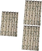 HOMSFOU Cortinas Decorativas 3 Peças Persianas Para Casa Cortinas Impressas Cortina Curta Escurecimento De Quarto Cortina Blackout Cortina De Ilhós Para Casa Persianas De Alce
