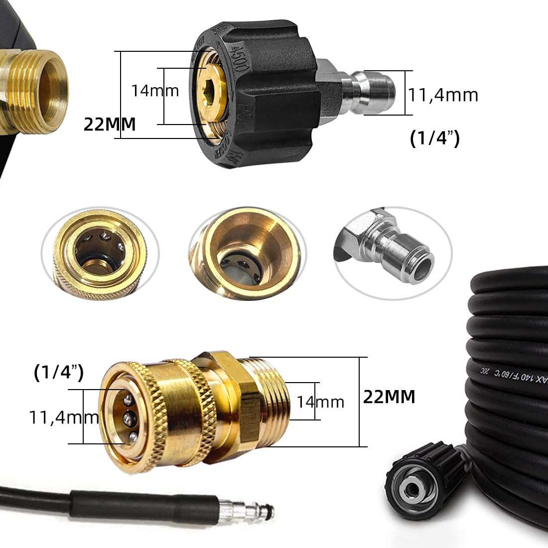 Adattatore Del Connettore Di Rame Rondella Ad Alta Pressione M22