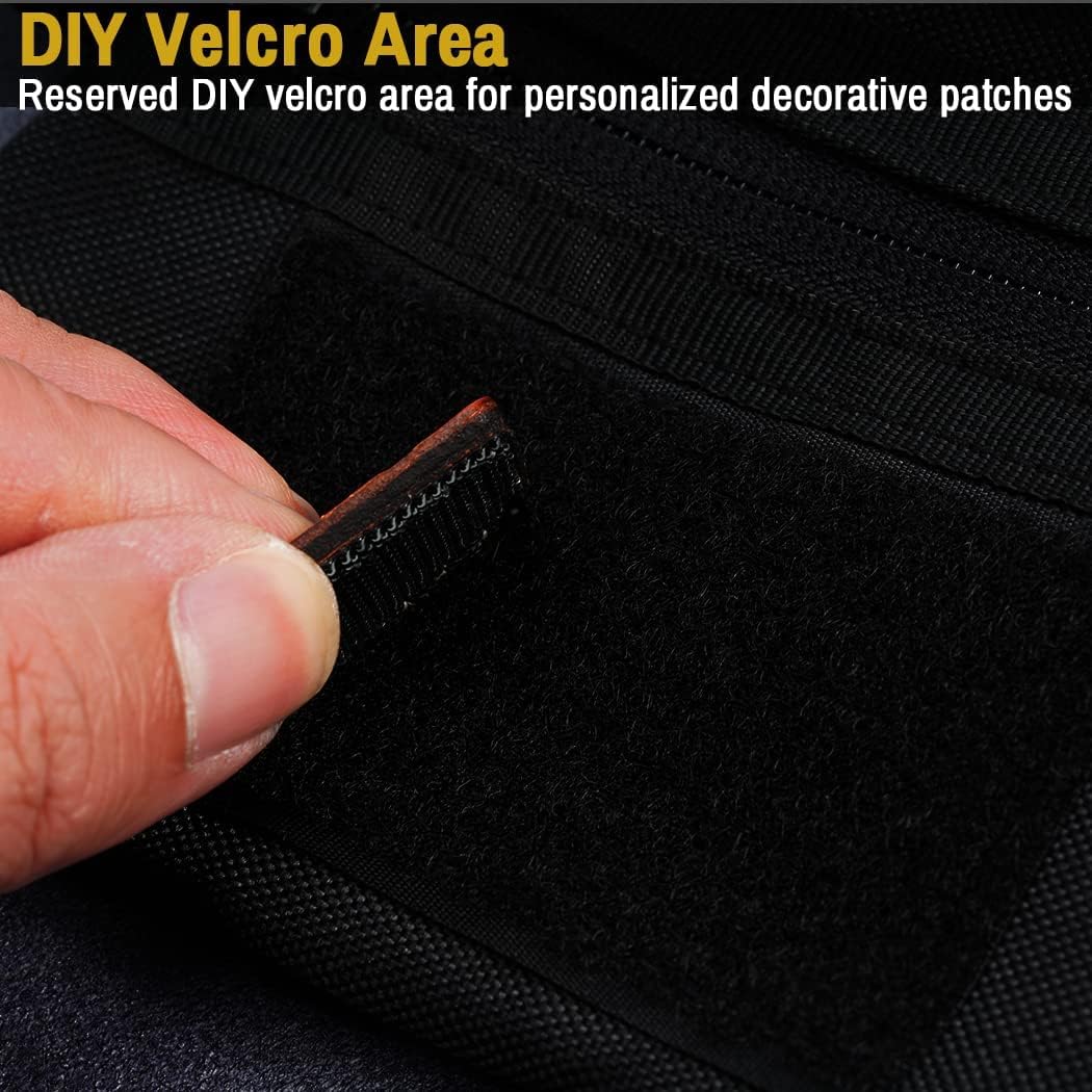 VIPERADE VE1-P Pocket Organizer, EDC Pocket Organizer Men, EDC Organizer Pouch Tool Pouch with 5 Tool Storage EDC Pouch for Flashlight, Pocket Knife, Tactical Pen, EDC Gear (Black) - Image 4