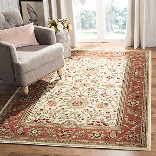 SAFAVIEH Lyndhurst Collection Area Rug - 6' x 9', Ivory & Rust, Traditional Oriental Design, Non-Shedding & Easy Care, Ideal for High Traffic Areas in Living Room, Bedroom (LNH212R)