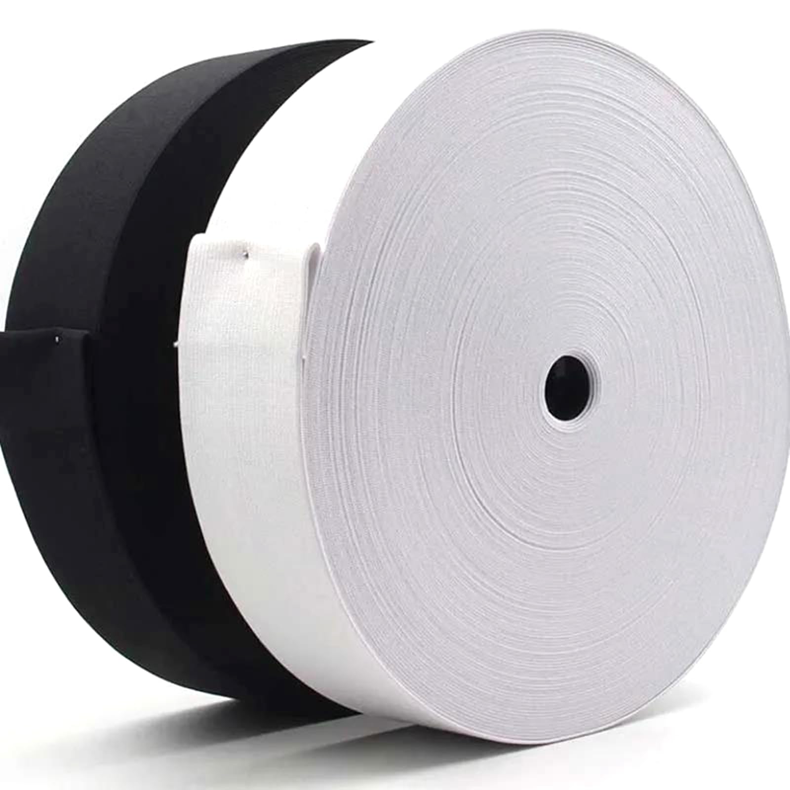 Bandas elásticas Banda elástica Ancha y Plana 8 Metros 20 mm/25 mm/30 mm/35 mm/40 mm/45 mm/50 mm Accesorios de Costura de Nailon Blanco y Negro, Negro, 45 mm(Schwarz,45mm)