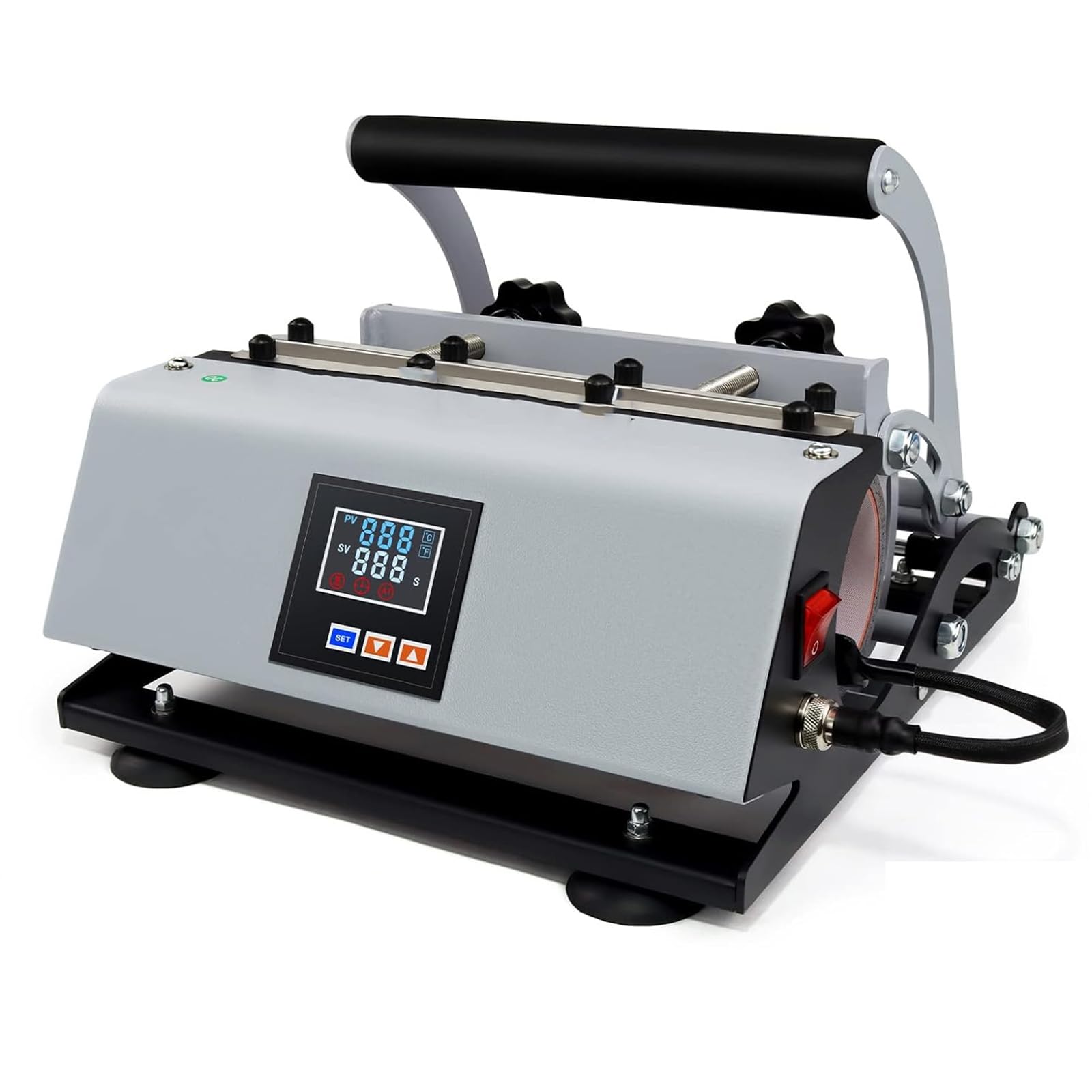 Presse à chaleur pour gobelets et tasses de sublimation, compatible avec les gobelets de 590 g/887 ml et les tasses de 325 à 445 ml, avec ruban adhésif et gants