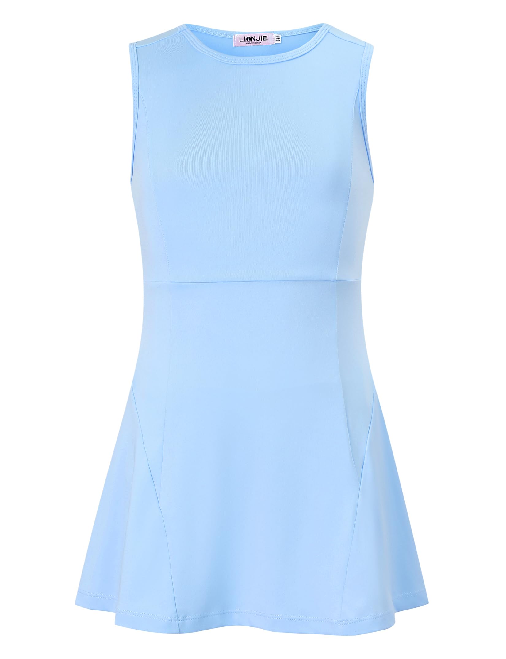 Girls Sleeveless Tennis Golf Sport Dress Outfit Athletic Pleated Skirt Sets with Built-in Shorts Pockets 3-12 Years