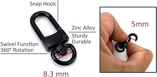 Miniatura 2 de VersaKits 10 clips giratorios resistentes de latón pequeños cierres de pinza de langosta para puerta de empuje, ganchos de presión estilo arco para