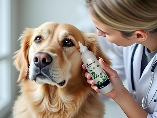 Miniatura 4 de Tratamiento de infección de oído para perros, limpiador de oídos con fórmula de aloe vera para limpiador de oídos para perros, evita infecciones,