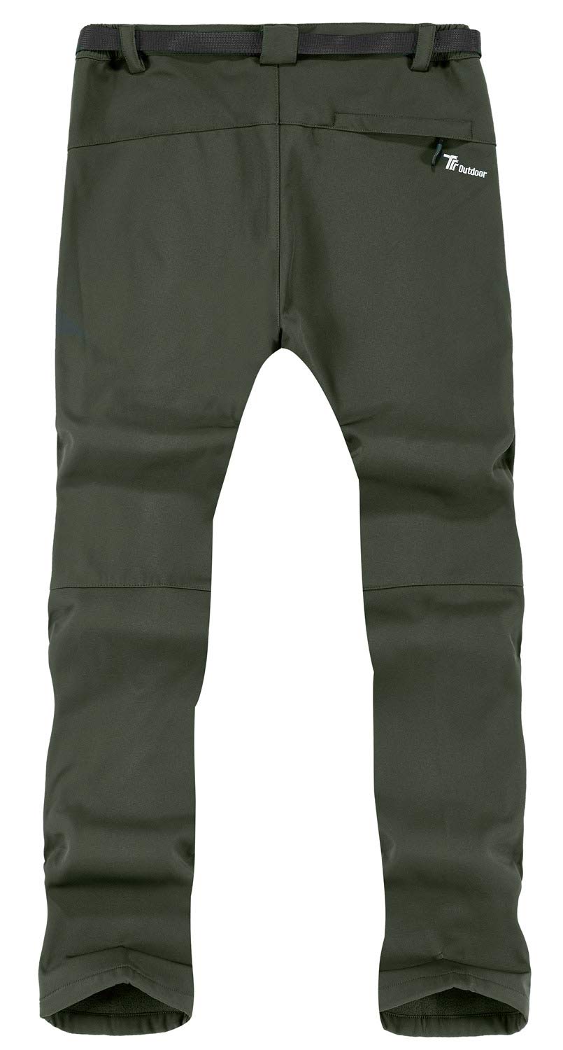 TBMPOY Men's Snow Ski Waterproof Fleece Lined Pants Outdoor Hiking ...