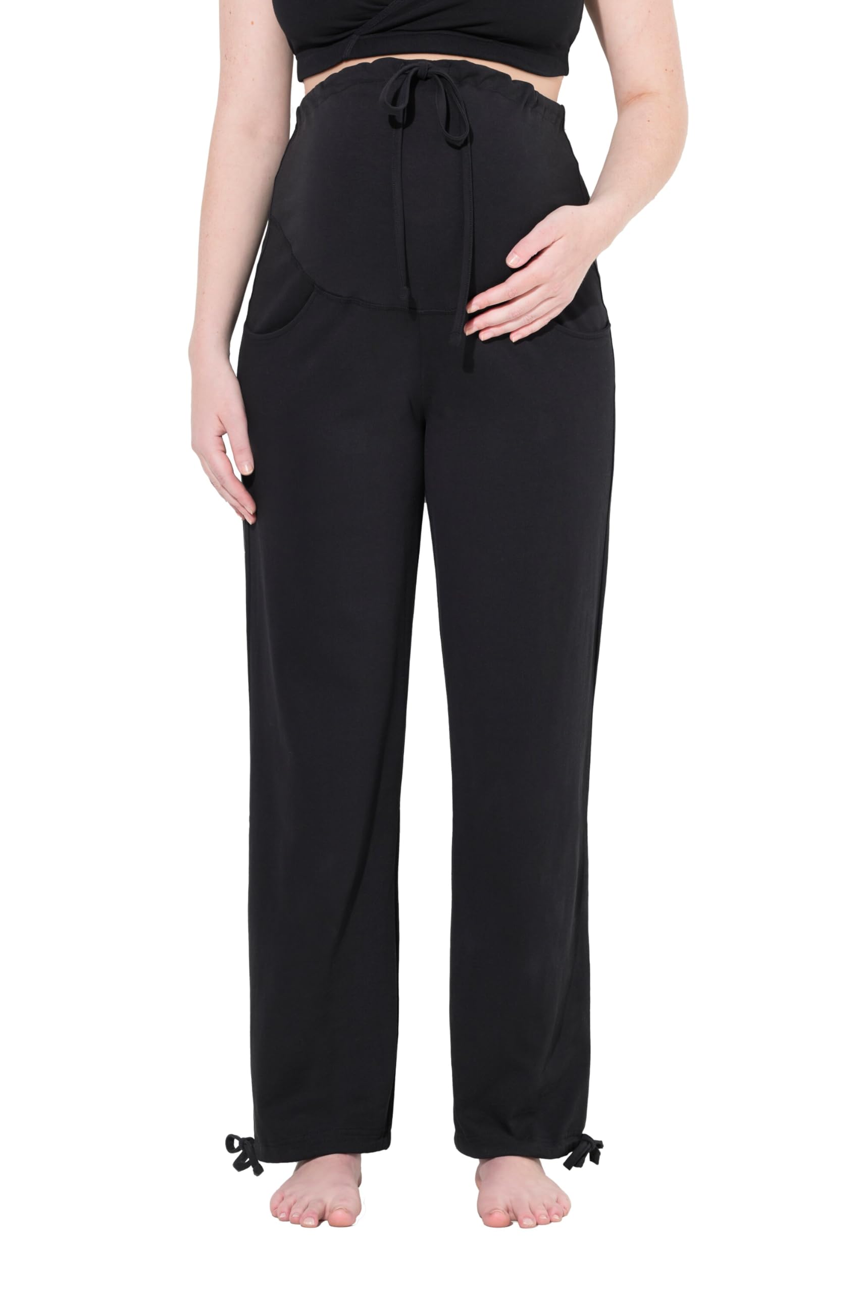 Ulla Popken Umstandsmode Damen große Größen Übergrößen Plus Size Sweatpants, breiter Bund, Biobaumwolle 803640