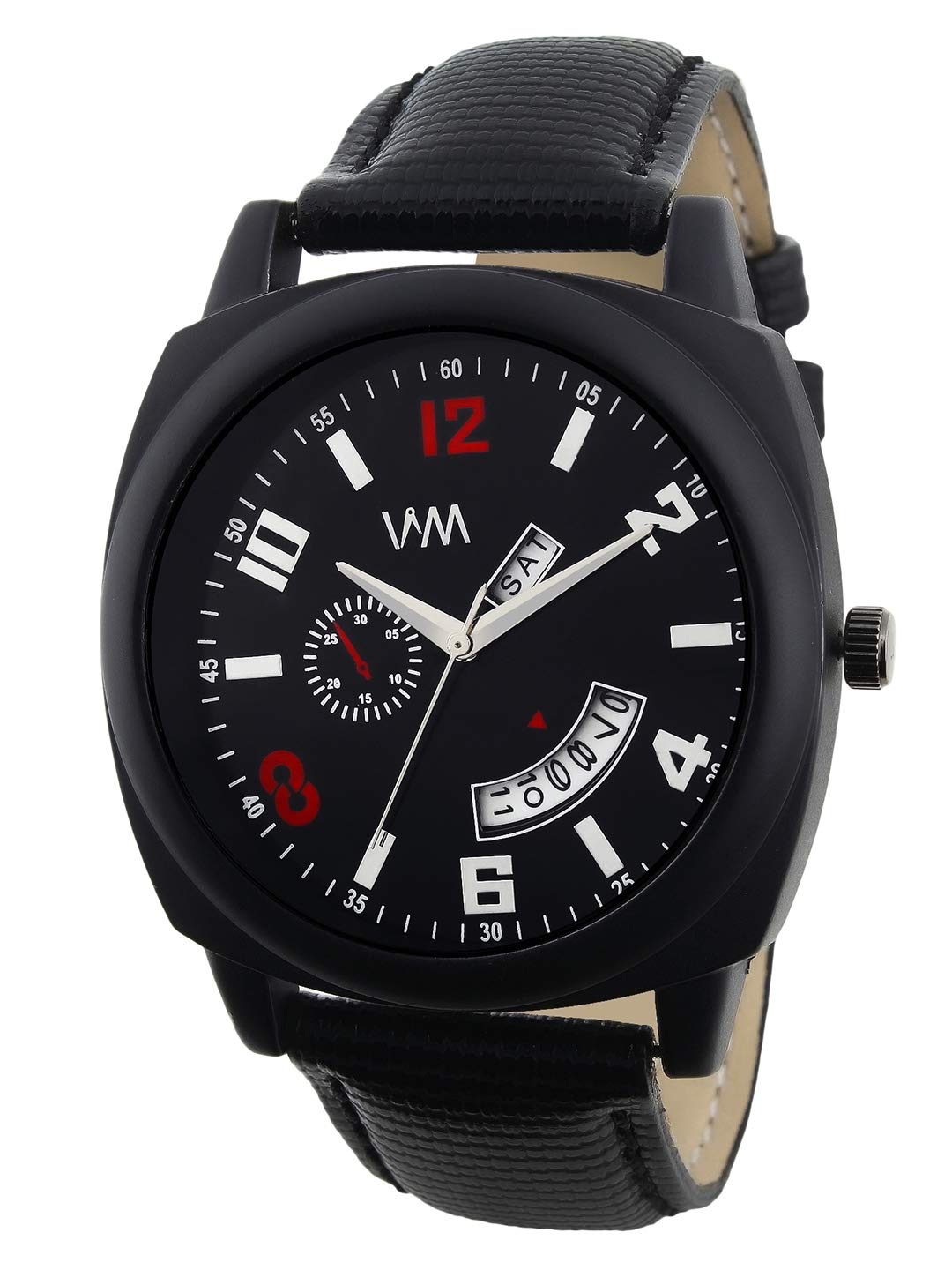 Watch Me Day and Date Luxury Limited Edition Special Quartz Analogue Black Dial Black Leather Men's Watch