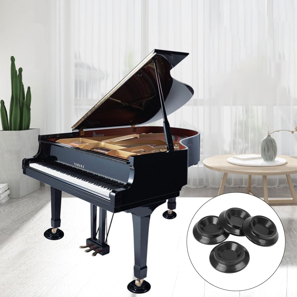 Protections de Sol Pour Piano, Patins Pour Roulettes, Caster Cups Pour Pieds, Insonorisé, Protège Les Sols, Carrelages et Tapis Des Dommages, 4 Pièces