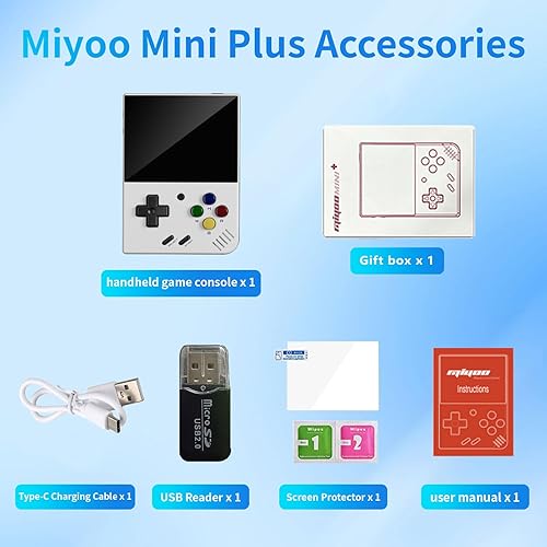Miniatura 6 de Miyoo Mini Plus - Consola de juegos retro, sistema clásico IPS de 3.5 pulgadas, consolas de videojuegos retro, con tarjeta TF 64G y consola portátil