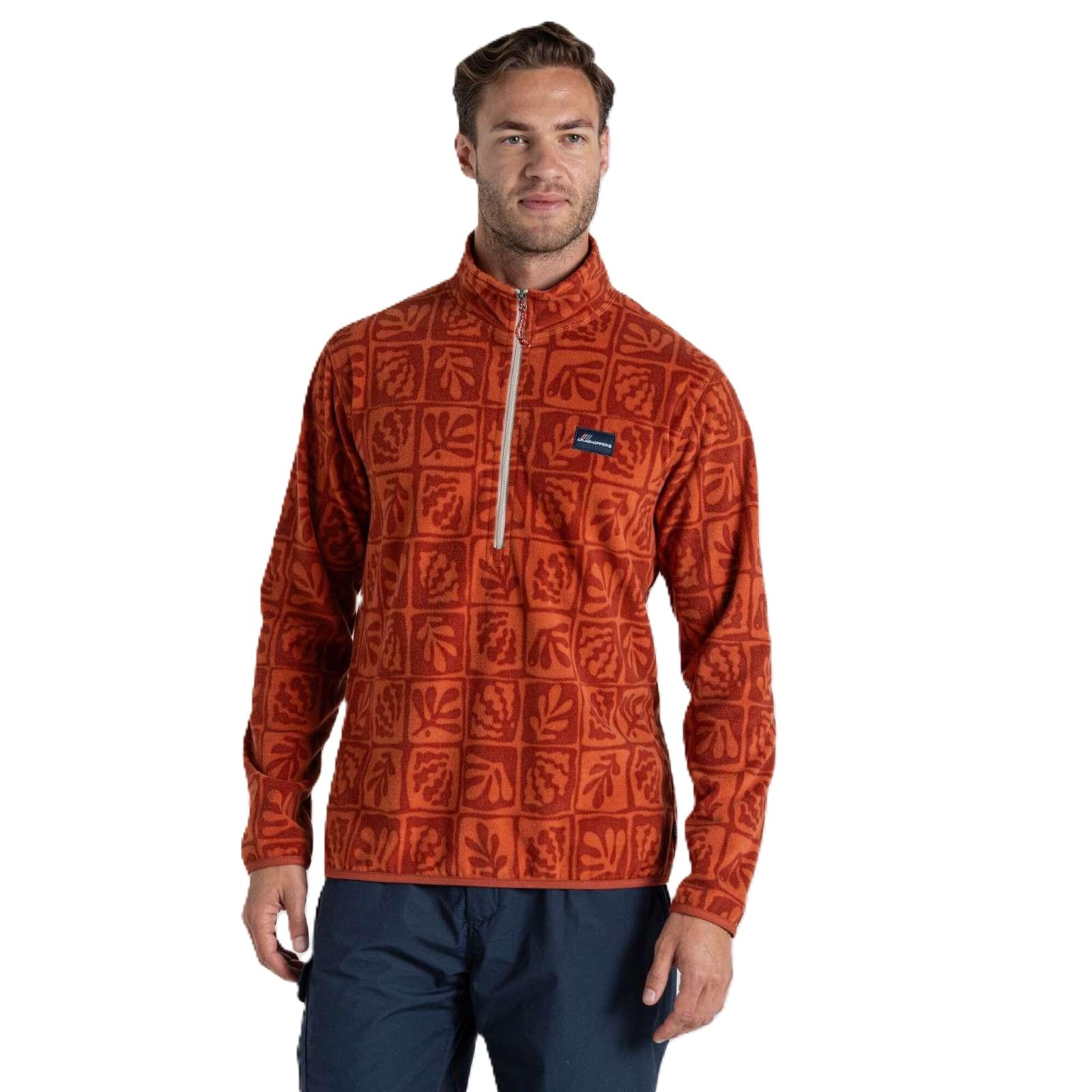 Craghoppers Men's Red Beach Print Galdie Half Zip Fleece Jacket