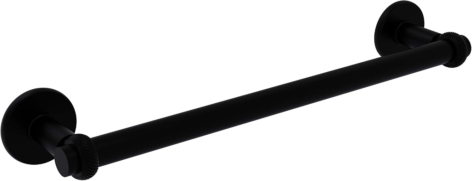 Allied Brass 2051T/18-BKM Continental Collection 18 Inch Twist Detail Towel Bar, 18-Inch, Matte Black