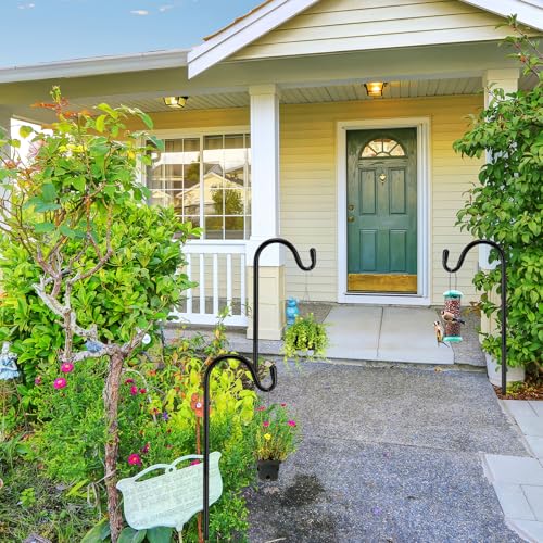 Image of 2 Pcs 24 Inch Shepherds Hook for Outdoor Adjustable Bird Feeder Pole Metal Steel Shepard Hooks for Hummingbird Stand Feeder Pole for Garden Plant, Lantern, Hanging Wedding Decor