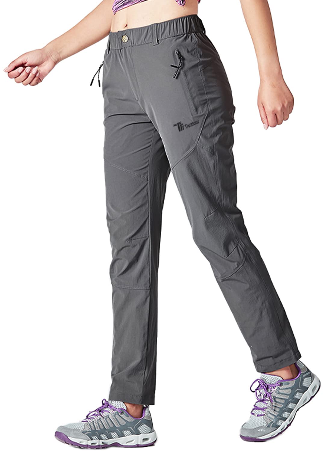 YSENTO Damen Wanderhose Outdoorhose Wasserdicht Schnelltrockend Stretch Trekkinghose Funktionshose mit Reißverschlusstaschen