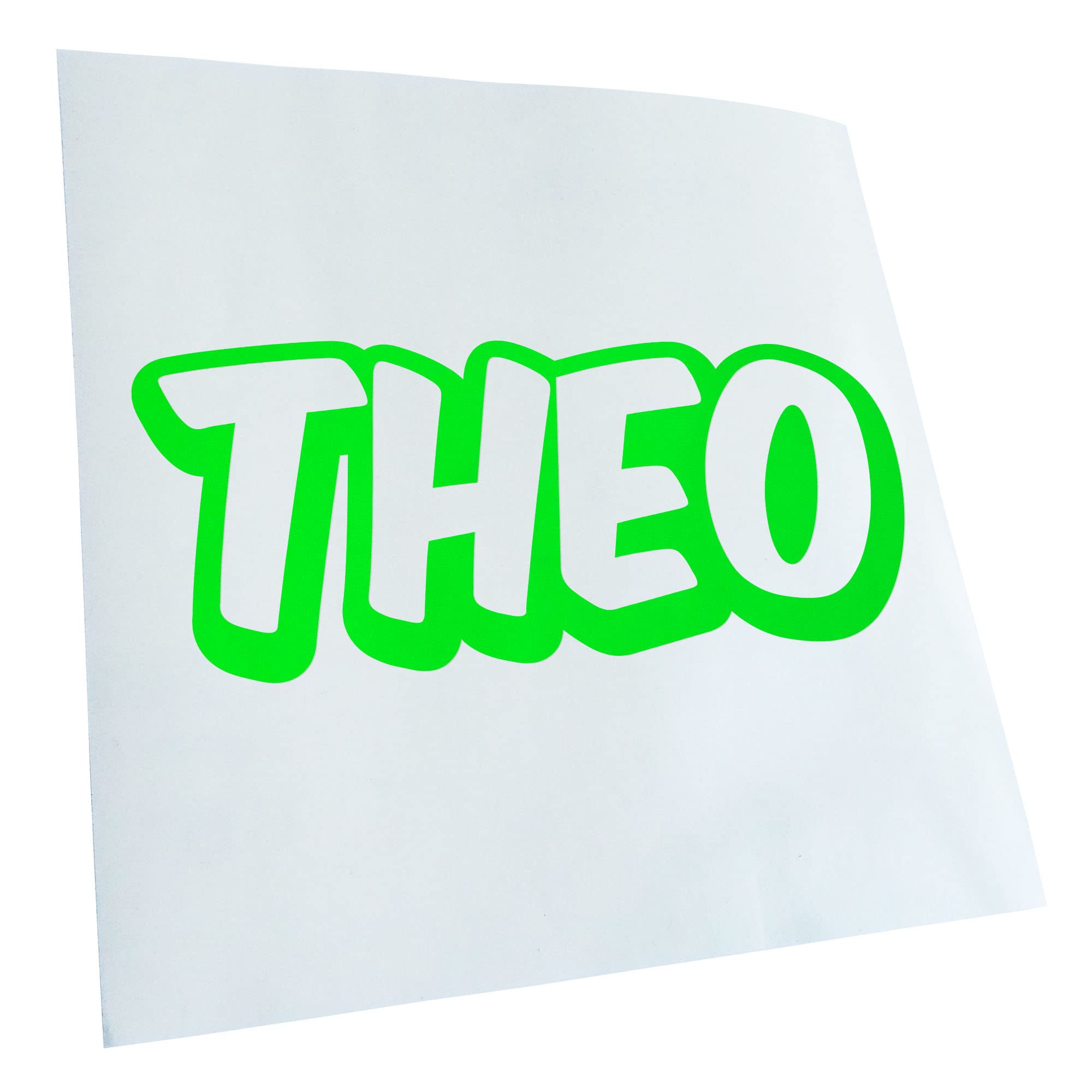 Theo First Name Boys Sticker 25 Colours Neon Matt