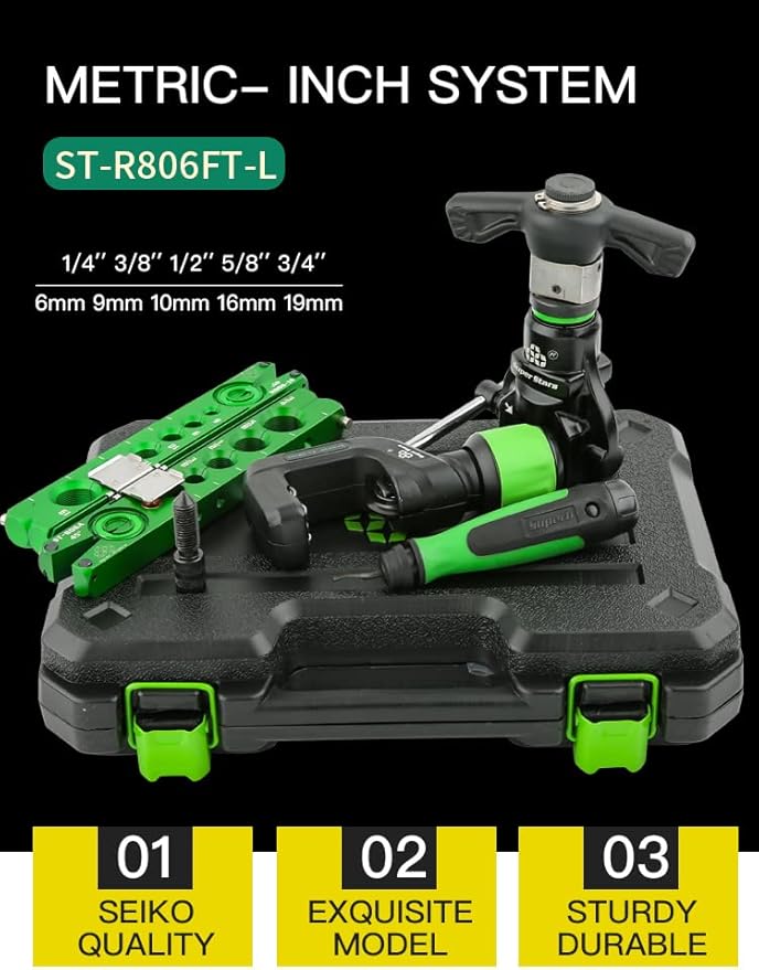 Kit de Herramientas para Abocardar Tubos 1/4" - 3/4" con Cortatubos miniatura 8