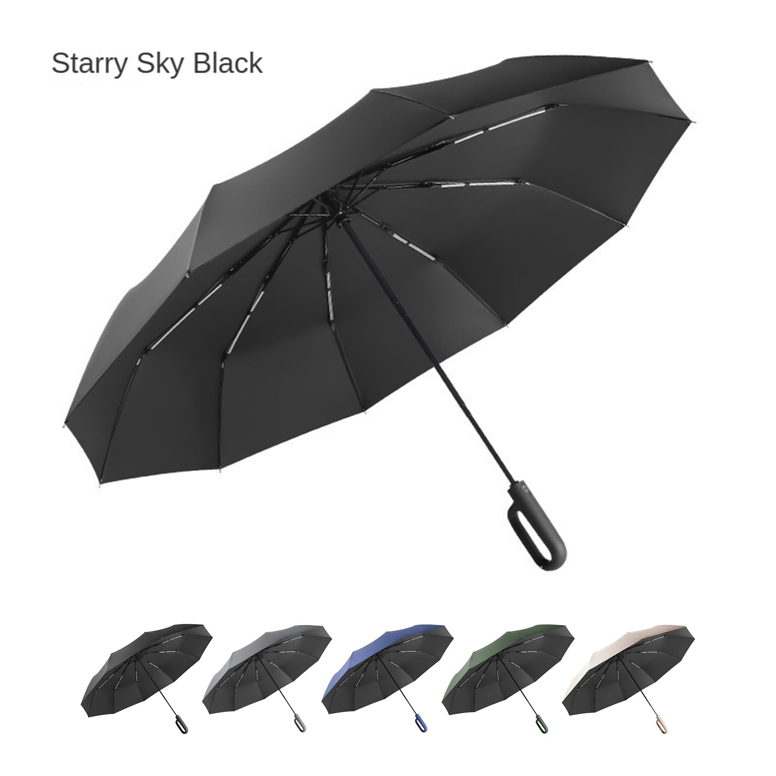 Paraguas de golf plegable de viaje con 10 varillas de apertura y cierre automático, mochila portátil ligera para automóvil, para exteriores, sol/lluvia, protección UV 99, UPF 50, diseño 8