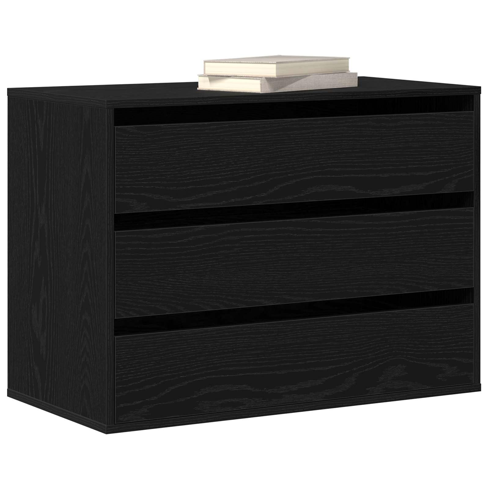 Szafa z szufladami 3 szuflady czarna 80 x 41 x 58 cm materiał