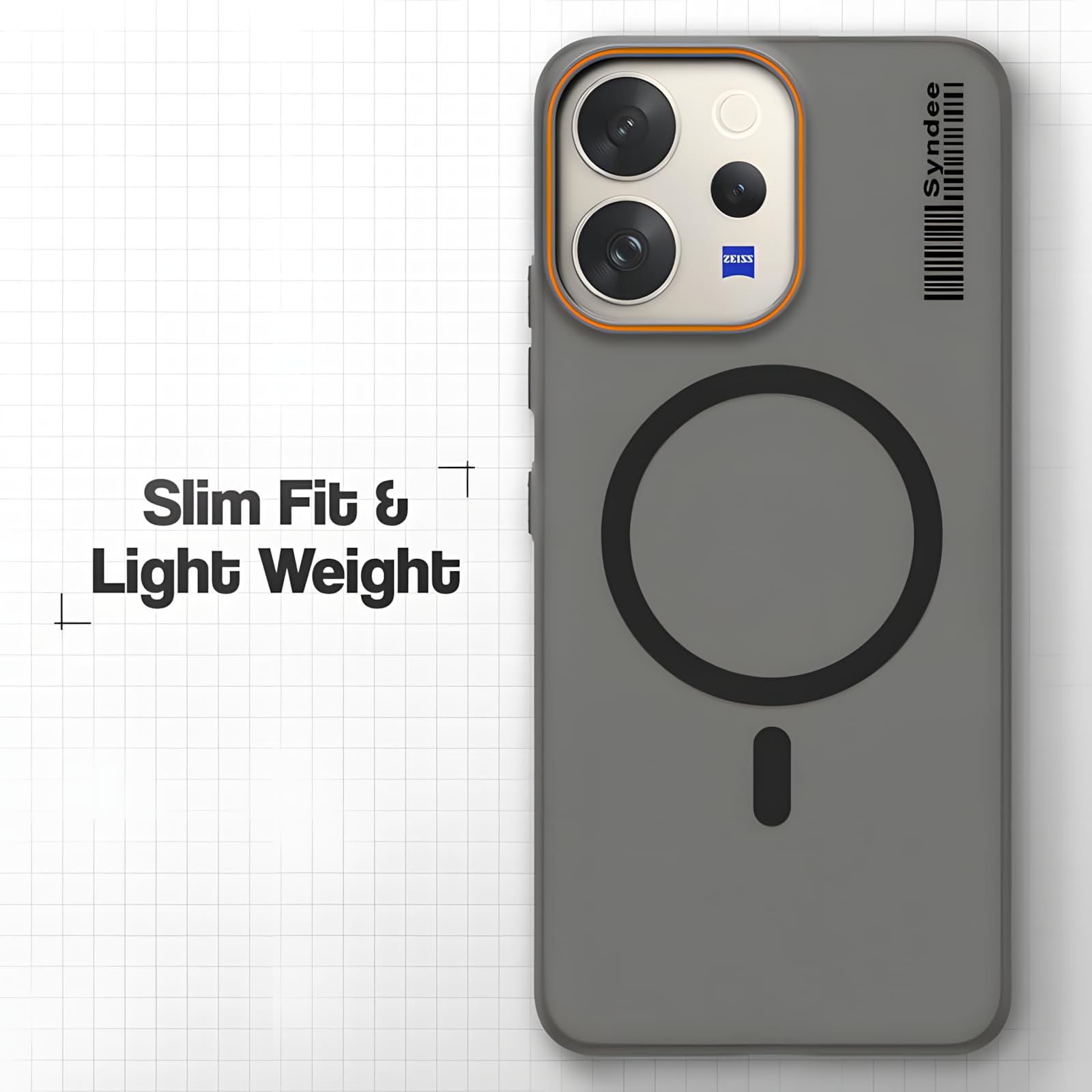 DL3 Mobilak Case Back Cover for HONOR 600 Lite, Sleek Frosted Translucent Back Only Compatible with Wireless Magnetic Accessories | Anti-Scratch Shockproof Phone Case (Black)