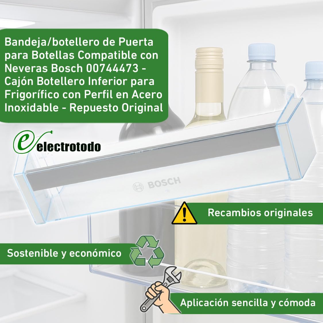 ELECTROTODO VASSOIO PORTABOTTIGLIE INFERIORE PER FRIGO FRIGO BOSCH 00744473