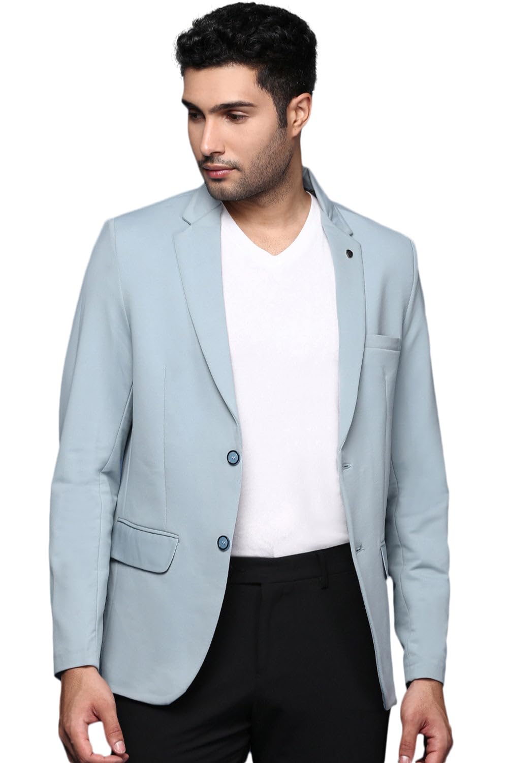 showoffff Men Solid Single Breasted Formal Blazer | Notched Lapel Full Sleeves Cotton Blazer for Mens | Slim Fit Regular Length Blazer for Men's-picture-17