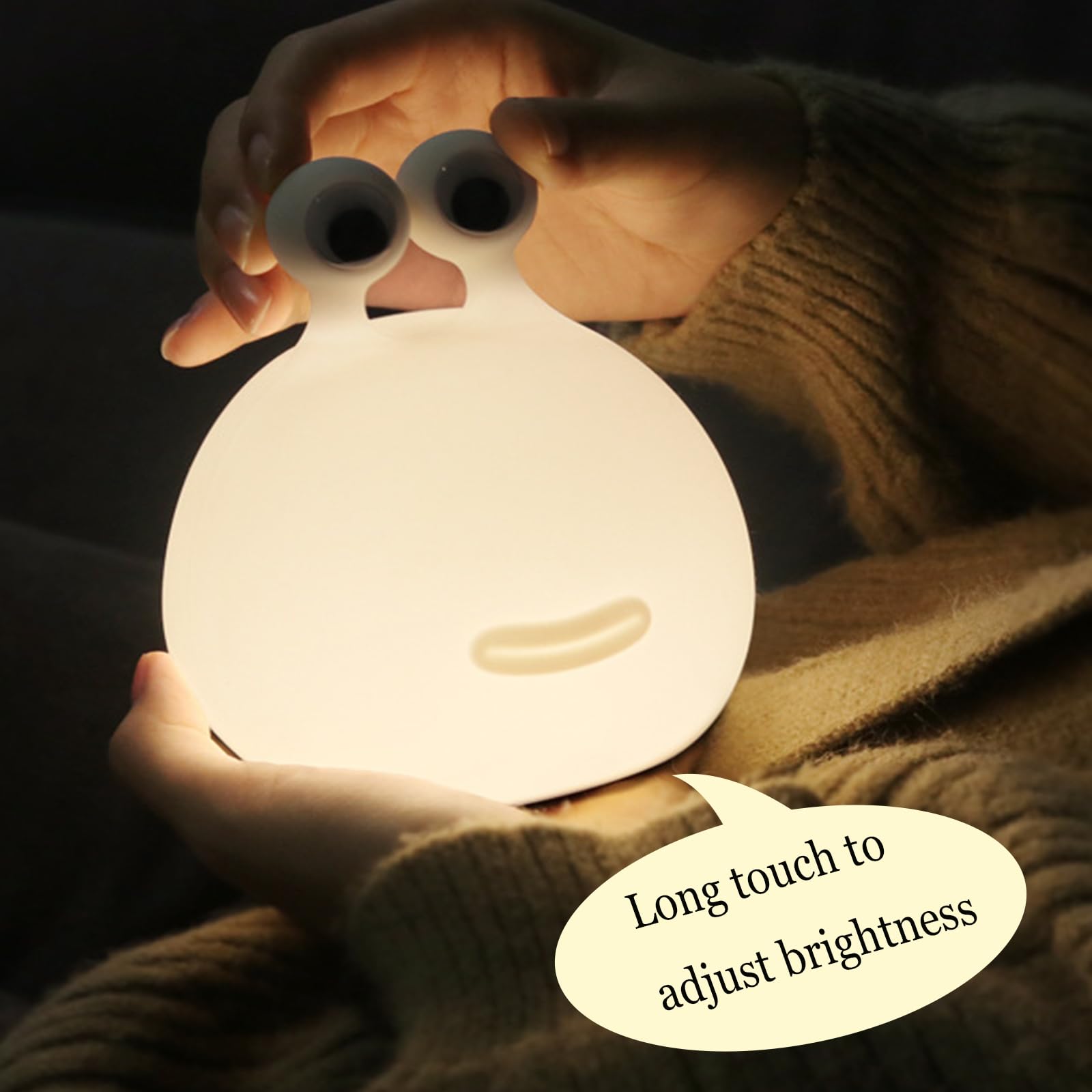 PTAEXCEL Luz nocturna de babosa, 1/2 pieza, luz LED portátil recargable por USB, lindas lámparas de animales con sensor temporizador lámpara táctil, luz nocturna de silicona para niños, regalo de
